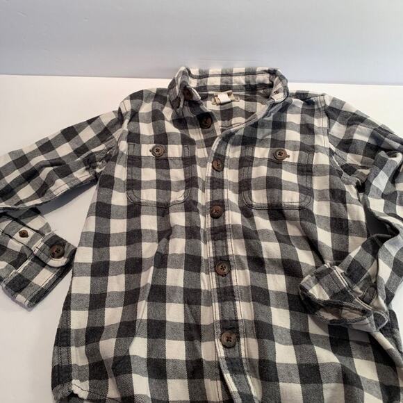 DULUTH TRADING COMPANY Boys Grey/White Checked Flannel - Size: 5 - Picture 6 of 7